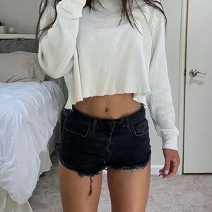 Black Denim Shorts